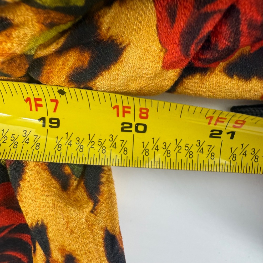 Boho Chic Leopard Rose Print Button Down Long Sle… - image 7